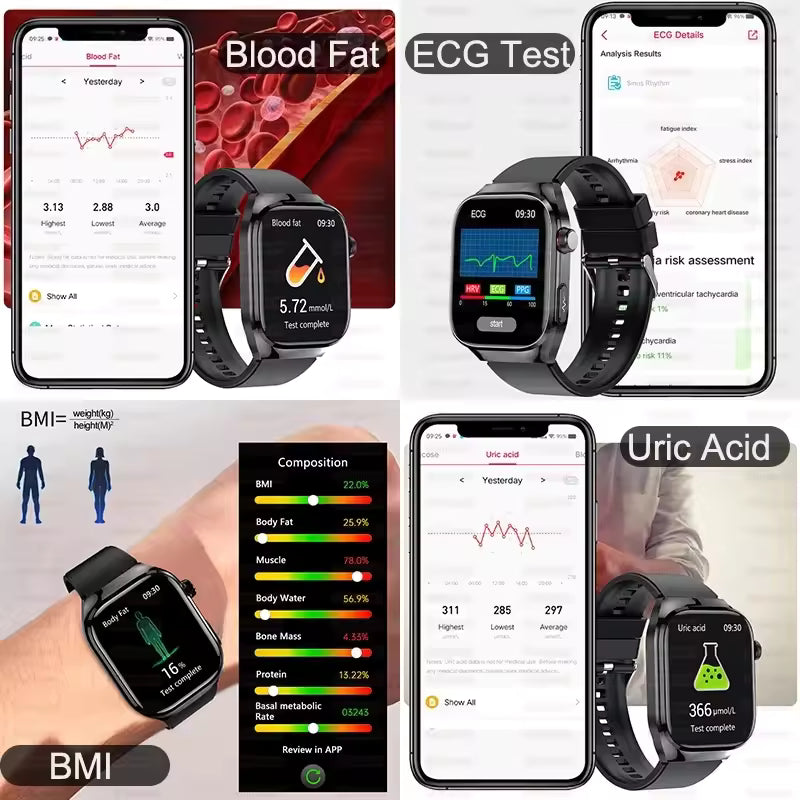 2025 New ECG+PPG Accurate Measure Heart Rate Smart Watch Men