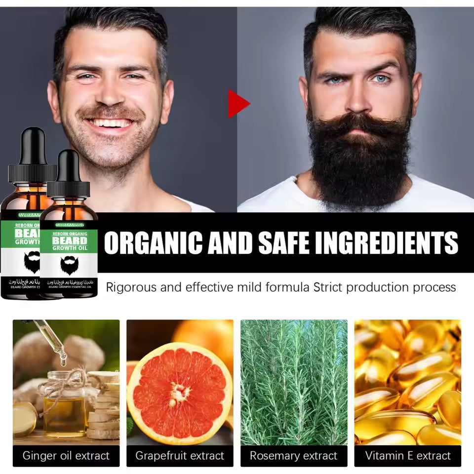 100% Natural Accelerate Facial Hair Grow Beard
