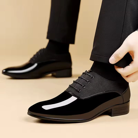 Men Oxford Shoes Luxury Patent Leather