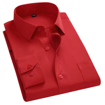 8XL 7XL Plus Size Men Long Sleeved Shirt Mens