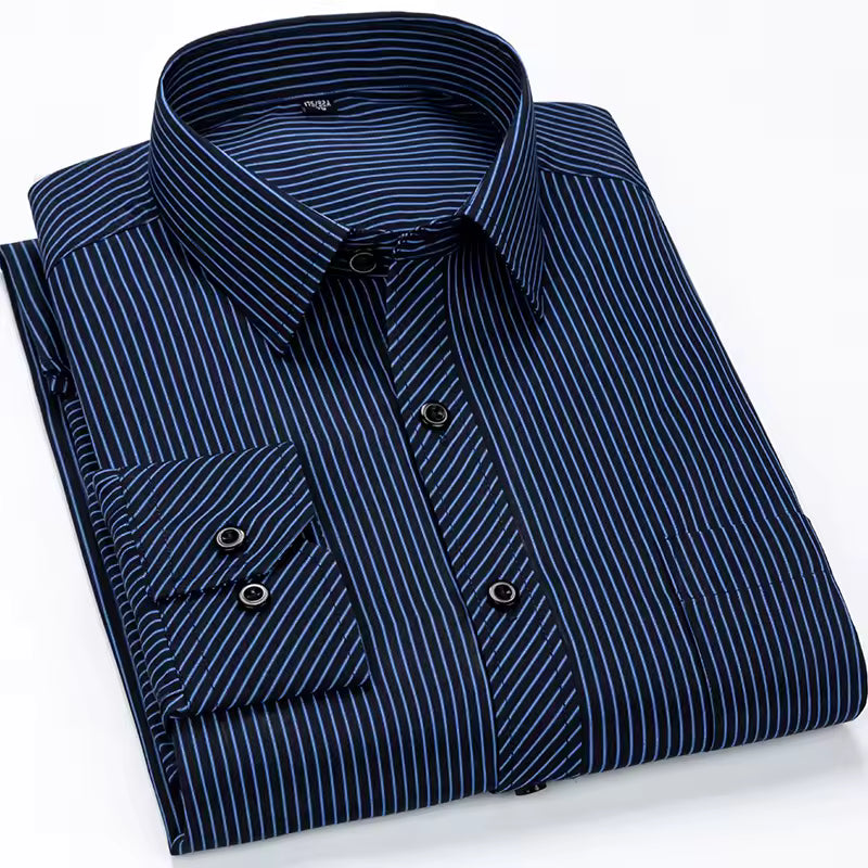 8XL 7XL Plus Size Men Long Sleeved Shirt Mens