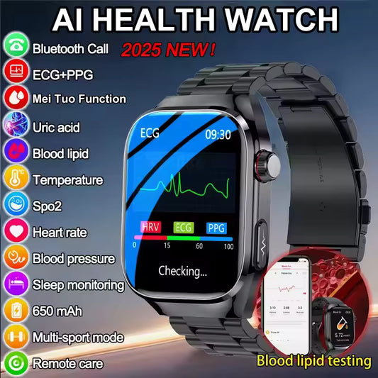 2025 New ECG+PPG Accurate Measure Heart Rate Smart Watch Men