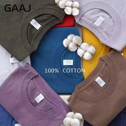 100 USA Cotton T shirt Men,GAAJ Brand Plain
