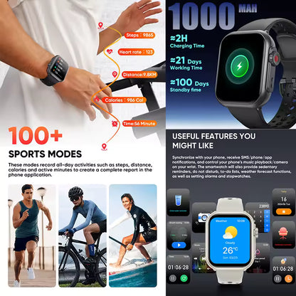 2025 New For Huawei Xiaomi Smart Watch Men Women 1.85-Inch HD AMOLED Full Touch Screen