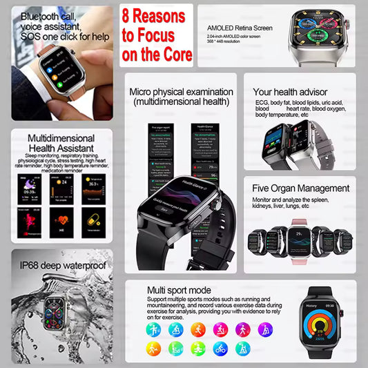 2025 New ECG+PPG Accurate Measure Heart Rate Smart Watch Men