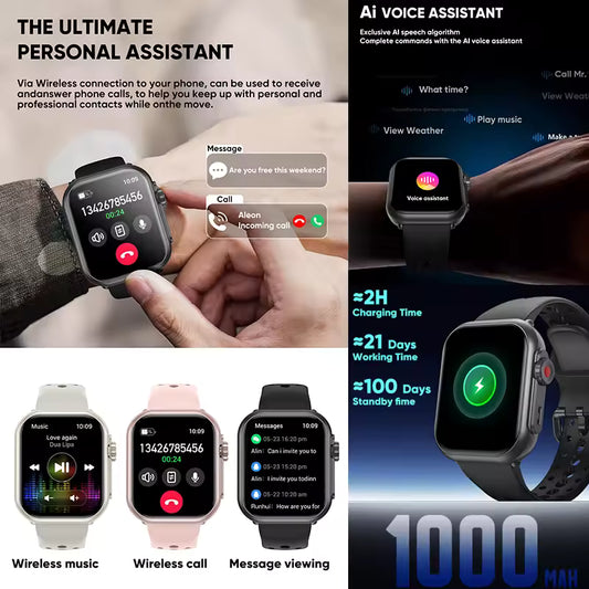 2025 New For Huawei Xiaomi Smart Watch Men Women 1.85-Inch HD AMOLED Full Touch Screen