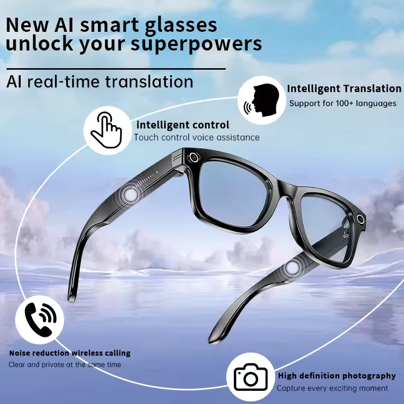 LIGE AI Smart Glasses with Camera Sunglasses