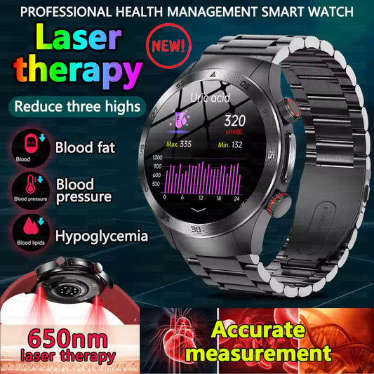 2025 New Laser Therapy ECG+PPG Smartwatch For Men Women