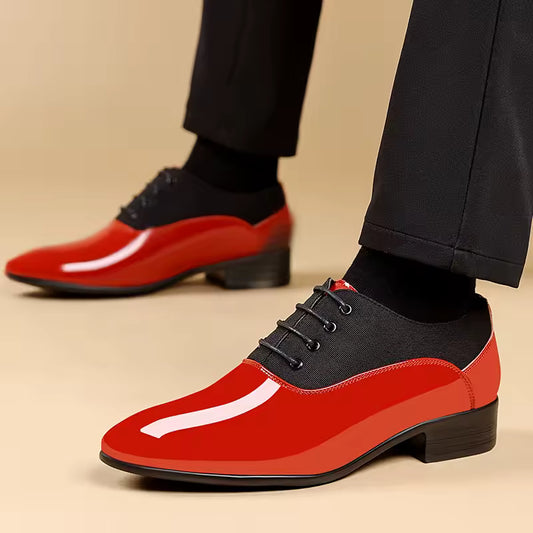 Men Oxford Shoes Luxury Patent Leather