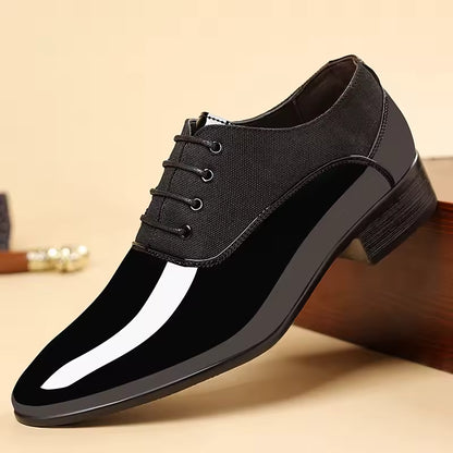 Men Oxford Shoes Luxury Patent Leather